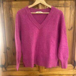 LOFT Women's Pink V-Neck Sweater